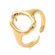 304 Stainless Steel Open Cuff Rings, Jewely for Women, Real 18K Gold Plated, Oval, Inner Diameter: 17mm(RJEW-K261-01D-G)