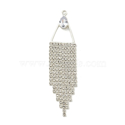 Brass Rhinestone Pendants, Triangle, 89x22x5.5mm, Hole: 2.5mm(KK-I715-08S-03)