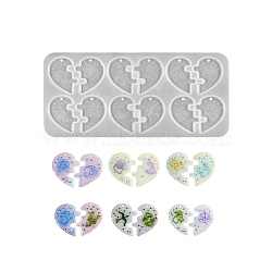 DIY Silicone Pendant Molds, Resin Casting Molds, For UV Resin, Epoxy Resin Jewelry Pendant Making, White, Heart, 115x252x4mm, Hole: 3mm, Inner Diameter: 49x39mm(DIY-A053-01B)