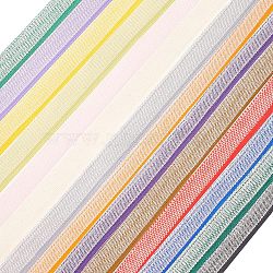 14 Yards Polyester Book Headbands, for Book Binding Decoration, with 14Pcs Metallic Wire Twist Ties, Mixed Color, Ribbon: 1/2 inch(13~15x1mm), Ties: 120x4mm(SRIB-FH0001-03)