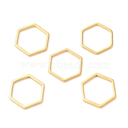 201 Stainless Steel Linking Rings, Hexagon, Golden, 13.5x12x1mm(STAS-C030-13A-G)