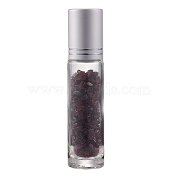 Natural Garnet Chip Bead Roller Ball Bottles, Glass Refillable Essential Oil Bottles, 86x19mm, 10pcs/set(AJEW-H101-01K)