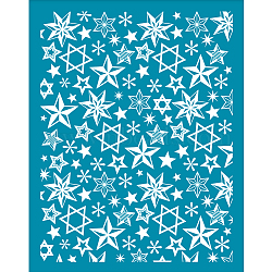 Silk Screen Printing Stencil, for Painting on Wood, DIY Decoration T-Shirt Fabric, Star Pattern, 100x127mm(DIY-WH0341-143)
