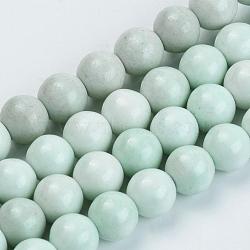 Natural Agate Beads Strands, Dyed, Round, Medium Aquamarine, 8mm, Hole: 1mm, about 55pcs/strand, 15.7 inch(G-S286-06D)