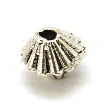 Tibetan Style Spacer Beads, Bicone, Antique Silver, 5x4mm, Hole: 1mm