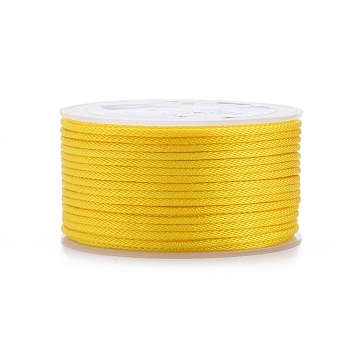 Polyester Braided Cords, for Jewelry Making Beading Crafting, Gold, 2mm, about 21.87 yards(20m)/roll