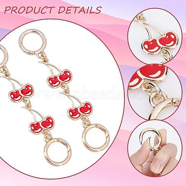 Alloy Enamel Cherry Link Chains for Purse Chains(PURS-WH0001-41)-6