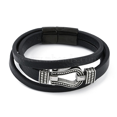 Black Imitation Leather Bracelets