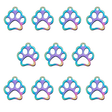 Rainbow Color Dog 201 Stainless Steel Charms