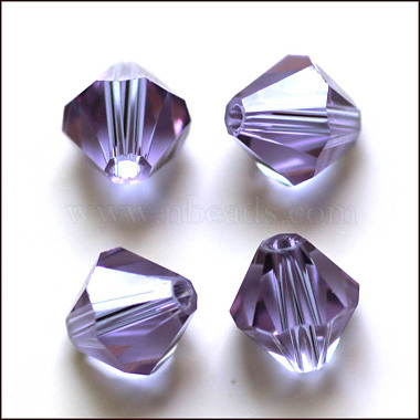 10mm MediumPurple Bicone Glass Beads