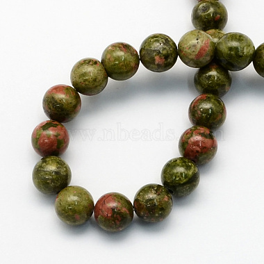 Natural Unakite Round Beads Strands(G-S175-6mm)-2