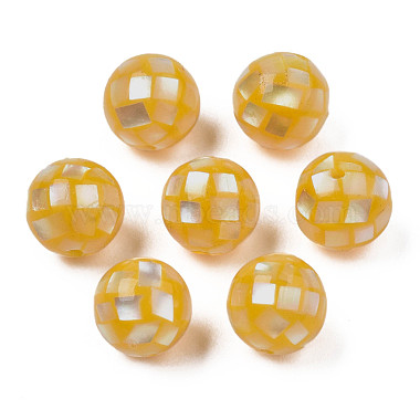 Perles naturelles de la coquille jaune(SHEL-N026-189B-04)-2