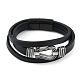 Microfiber Leather Cord Triple Layer Multi-strand Bracelets(BJEW-P328-08AS)-1