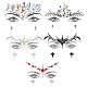 Olycraft 5 Sheets 5 Style Self Adhesive Resin Rhinestone Face Gems Stickers(AJEW-OC0003-76)-1