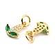 Brass Micro Pave Cubic Zirconia Charms(KK-A156-10G-RS)-4