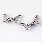 Tibetan Style Alloy Beads, Butterfly, Cadmium Free & Nickel Free & Lead Free, Antique Silver, 10.5x18x3.5mm, Hole: 1.5mm, about 1230pcs/1000g(TIBE-R311-06AS-NR)