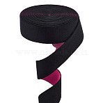 4.7Yards Polyester Elastic Ribbon, Clothes Accessories, Hot Pink, 1-1/8 inch(30mm)(OCOR-GF0005-70B)