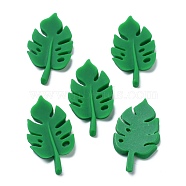 Opaque Resin Cabochons, for DIY Decoration, Leaf, Green, 31x17.5x3.5mm(RESI-G025-01A)