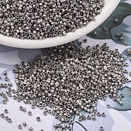 MIYUKI Delica Beads Small, Cylinder, Japanese Seed Beads, 15/0, (DB0338) Matte Palladium Plated, 1.1x1.3mm, Hole: 0.7mm, about 3500pcs/10g(X-SEED-J020-DBS0338)