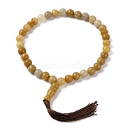 Natural Topaz Jade Beads Stretch Bracelets, Inner Diameter: 4-1/2 inch(11.3cm)(BJEW-I319-01N)