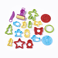 Mixed Plastic Plasticine Tools, Clay Dough Cutters, Moulds, Modelling Tools, Modeling Clay Toys For Children, Random Single Color or Random Mixed Color, 18pcs/set(AJEW-L072-15)
