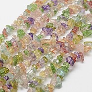 Crackle Glass Bead Strands, Chip, Colorful, 
3~5x7~13x2~4mm, Hole: 0.4mm, 34.9 inch(G-F328-18)