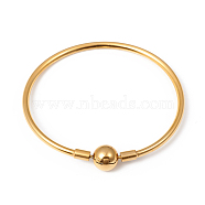 Ion Plating(IP) 304 Stainless Steel European Style Bangle Making, Round, Golden, 2-3/8 inch(5.9cm), 3mm(MAK-G014-04G)