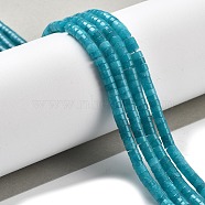 Natural Sinkiang Jade Beads Strands, Imitation Amazonite, Disc, Heishi Beads, 4x2mm, Hole: 0.7mm, about 167pcs/strand, 15.35 inch(39cm)(G-L567-01B)