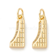 Rack Plating Eco-friendly Brass Micro Pave Clear Cubic Zirconia Pendants, Long-Lasting Plated, Real 18K Gold Plated, Cadmium Free & Nickel Free & Lead Free, Letter.J, 15.5x7x3mm, Hole: 3.5mm(KK-D072-01G-J-NR)