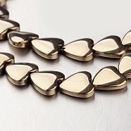 Electroplate Non-magnetic Synthetic Hematite Bead Strands, Heart, Antique Bronze Plated, 10x10x3mm, Hole: 1mm, about 44pcs/strand, 15.7 inch(G-F300-22C-06)