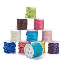 Waxed Polyester Cord, Round, Mixed Color, 0.4~2mm, about 4~10m/roll(YC-XCP0002-04)