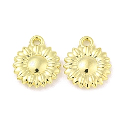 Rack Plating Alloy Pendants, Flower, Golden, 19x16x3.5mm, Hole: 2mm(FIND-M022-05G)