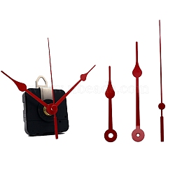 Plastic Long Shaft Clock Movement Mechanism, with Aluminum Pointer, Red, 70~95mm, Box: 185x64x40mm(CLOC-PW0001-05E)