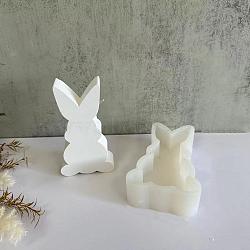 Rabbit Display Decoration DIY Silhouette Silicone Molds, Resin Casting Molds, for UV Resin, Epoxy Resin Craft Making, White, 134x75x31mm(SIMO-H142-02B)