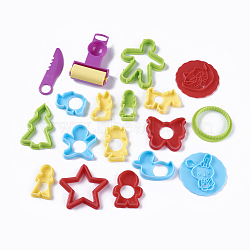 Mixed Plastic Plasticine Tools, Clay Dough Cutters, Moulds, Modelling Tools, Modeling Clay Toys For Children, Random Single Color or Random Mixed Color, 18pcs/set(AJEW-L072-15)