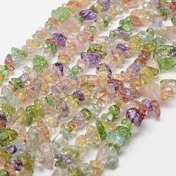 Crackle Glass Bead Strands, Chip, Colorful, 
3~5x7~13x2~4mm, Hole: 0.4mm, 34.9 inch(G-F328-18)