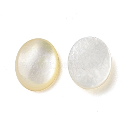 Natural Yellow Shell Cabochons, Oval, Pale Goldenrod, 10x8x2mm(SSHEL-H068-03)