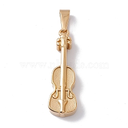 Vacuum Plating 304 Stainless Steel Pendants, Musical Instrument Charm, Violin, Golden, 40.5x12.5x6.5mm, Hole: 9x4mm(STAS-H170-22G)