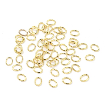 304 Stainless Steel Jump Rings, Closed Jump Rings, Oval, Real 18K Gold Plated, 3.2x4.2x0.5mm, Inner Diameter: 1.5x2.5mm