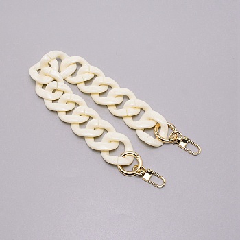 Resin Removable Chain Bag Straps, with Zinc Alloy Clasps, for Bag Straps Replacement Accessories, Old Lace, 41x3.3x0.7cm