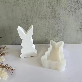 Rabbit Display Decoration DIY Silicone Molds, Resin Casting Molds, for UV Resin, Epoxy Resin Craft Making, White, 134x75x31mm