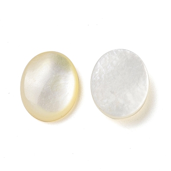Natural Yellow Shell Cabochons, Oval, Pale Goldenrod, 10x8x2mm