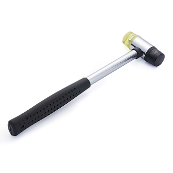 Installable Two Way Rubber Hammers, Mallets, Sledge Hammer with Iron Handle, Black, 24.8x6.8x2.5cm