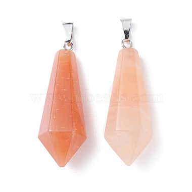 Natural Red Aventurine Pointed Pendants(G-I314-02P-03)-2