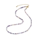 Natural Fluorite Cube Beaded Necklace for Women(NJEW-JN04111-03)-1