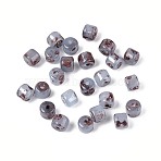 Baking Paint Glass Seed Beads, Column, Round Hole, Light Steel Blue, 4~4.5x3.5~4mm, Hole: 0.9~1mm, about 455pcs/50g(SEED-N009-02A)