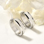 304 Stainless Steel Hoop Earrings for Women, with 316 Surgical Stainless Steel Ear Pins, Ring, Stainless Steel Color, 20x5mm(EJEW-C096-44P)