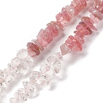 Natural Quartz Crystal & Rose Quartz Beads Strands, Chip, 4~17x4~10x1~8mm, Hole: 0.8~1mm, about 15.35~16.14 inch(39~41cm)(G-L610-A15-01)