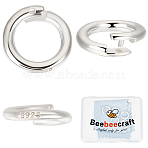 6Pcs 925 Sterling Silver Twister Clasp, Ringwith 1Pc Double Sided Suede Fabric Silver Polishing Cloth, Silver, 10~80x0.5~1.5mm(STER-BBC0007-44)