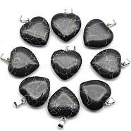 Synthetic Gemstone Pendant, Heart-Shaped, 20mm(PW-WG99078-24)